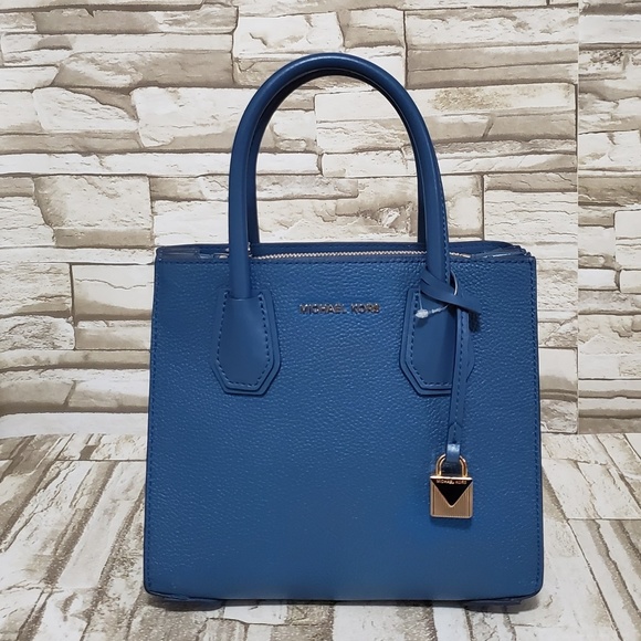 Michael Kors Handbags - Blue Michael Kors Small Mercer Satchel